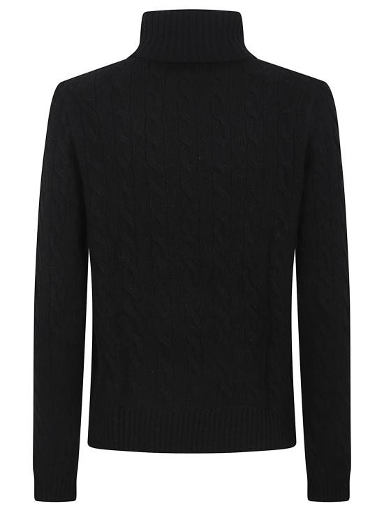 25FW 폴로 랄프로렌 울 캐시미어 케이블 니트 터틀넥 211888686 001 001 BLACK