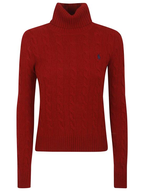 25FW 폴로 랄프로렌 울 캐시미어 케이블 니트 터틀넥 211888686 023 600 RED - POLO RALPH LAUREN