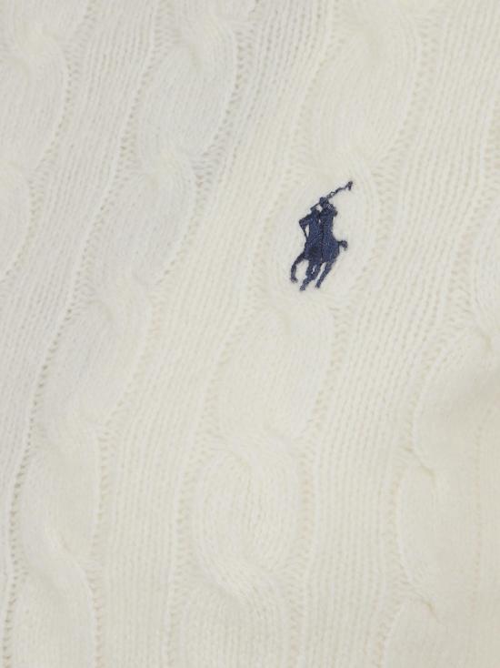 25FW 폴로 랄프로렌 울 캐시미어 케이블 니트 터틀넥 211888686 012 100 WHITE