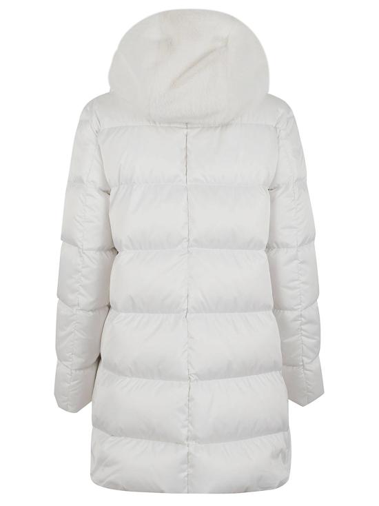 25FW 에르노 새틴 & 뉴 레이디 퍼 A셰이프 다운 자킷 PI001934D 12170Z 1000 BIANCO WHITE - HERNO