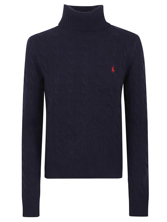 25FW 폴로 랄프로렌 울 캐시미어 케이블 니트 터틀넥 211888686 007 400 BLUE - POLO RALPH LAUREN