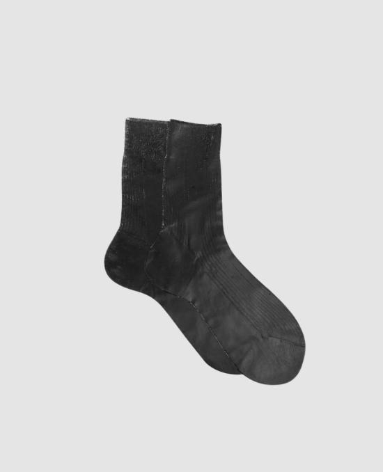  마리아 라 로사 양말 블랙 메탈릭 실크  블랙 포일 - MARIA LA ROSA