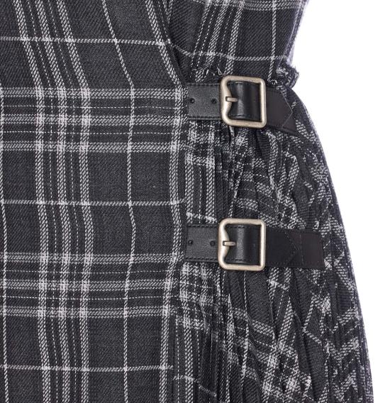 25FW 버버리 체크 울 블랜드킬트 미디 드레스 8116016C3840 GREY - BURBERRY