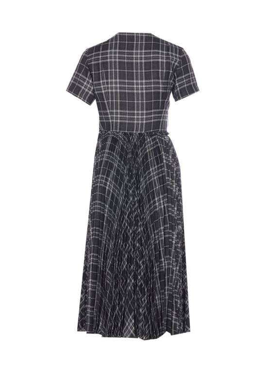 25FW 버버리 체크 울 블랜드킬트 미디 드레스 8116016C3840 GREY - BURBERRY