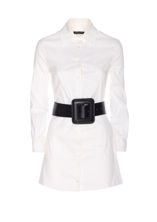 25FW 발렌시아가 미디 원피스 850625TSM199000 WHITE