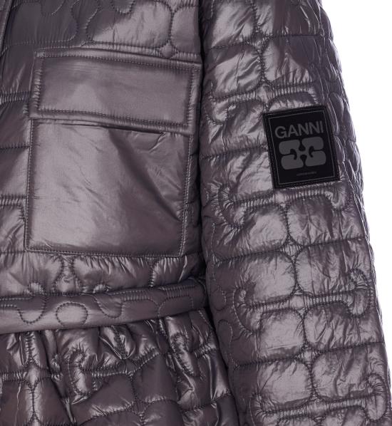 25FW 가니 퀼팅 미디 자켓 W0964 252 Grey - GANNI