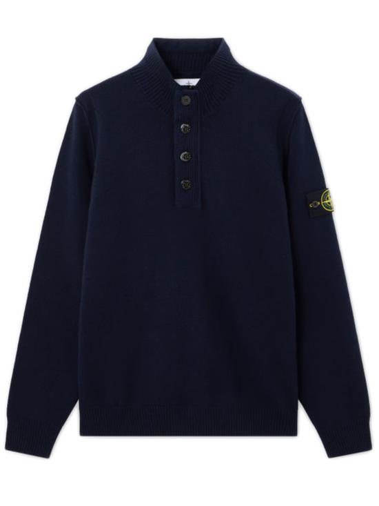 25FW 스톤 아일랜드 하프 집업 니트 스웨터 K2S155100040S00A3V0020 NAVY DOM