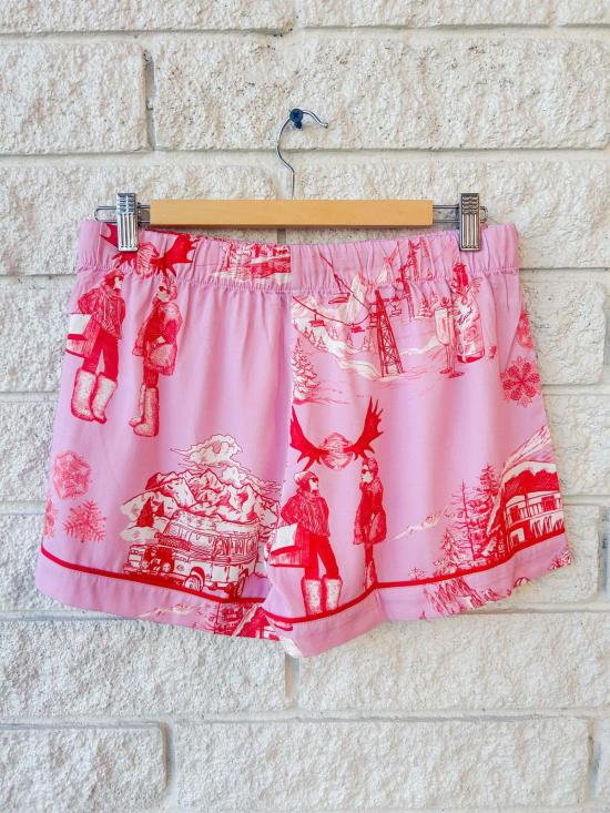  케이티 키메 언더웨어 Katie Kime Après 스키 투알 파자마 세트 라일락 크랜베리 - KATIE KIME