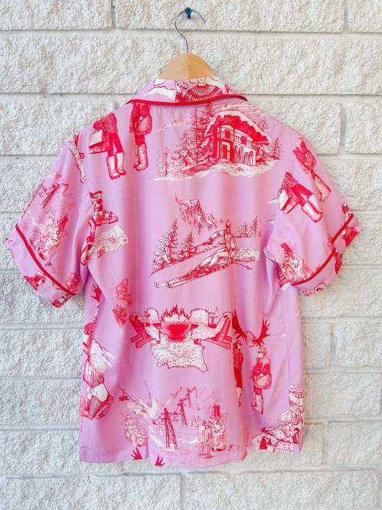  케이티 키메 언더웨어 Katie Kime Après 스키 투알 파자마 세트 라일락 크랜베리 - KATIE KIME