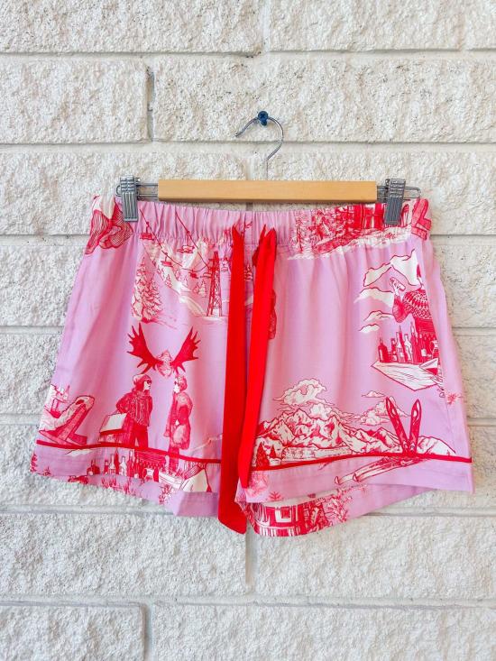  케이티 키메 언더웨어 Katie Kime Après 스키 투알 파자마 세트 라일락 크랜베리 - KATIE KIME