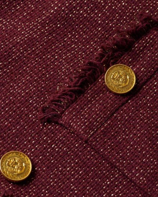  라장스 자켓 L'agence Sylvia 트위드 재킷 말벡/골드 - L'AGENCE