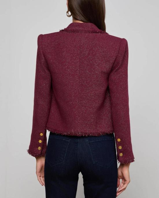  라장스 자켓 L'agence Sylvia 트위드 재킷 말벡/골드 - L'AGENCE