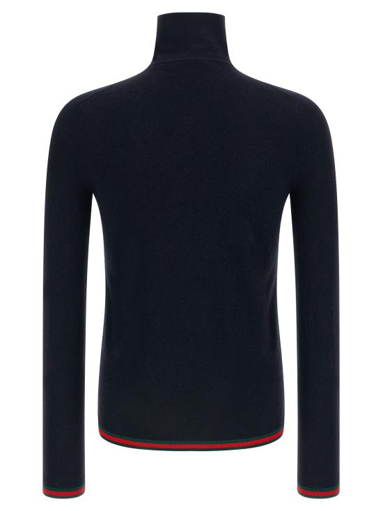 25FW 구찌 파인 소프트 캐시미어 터틀넥 850166XKE044795 Blue - GUCCI