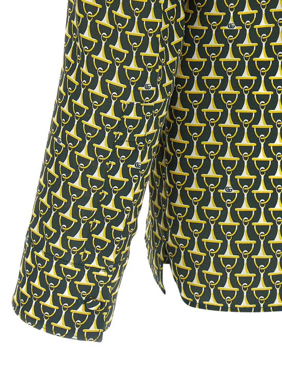 25FW 구찌 크레이프 드 씬 실크 셔츠 847034ZAT4Z3061 Green - GUCCI