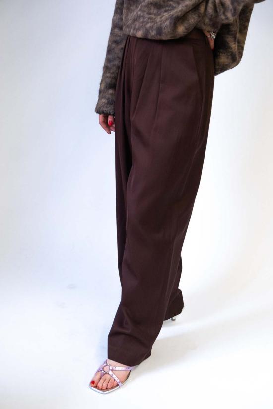  노미아 스트레이트 팬츠 와이드 레그 플리츠 팬츠