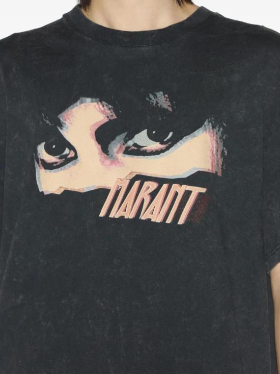 25FW 이자벨마랑 반팔 티셔츠 TS0149HAC3N05H02FK FADED BLACK DOM - ISABEL MARANT