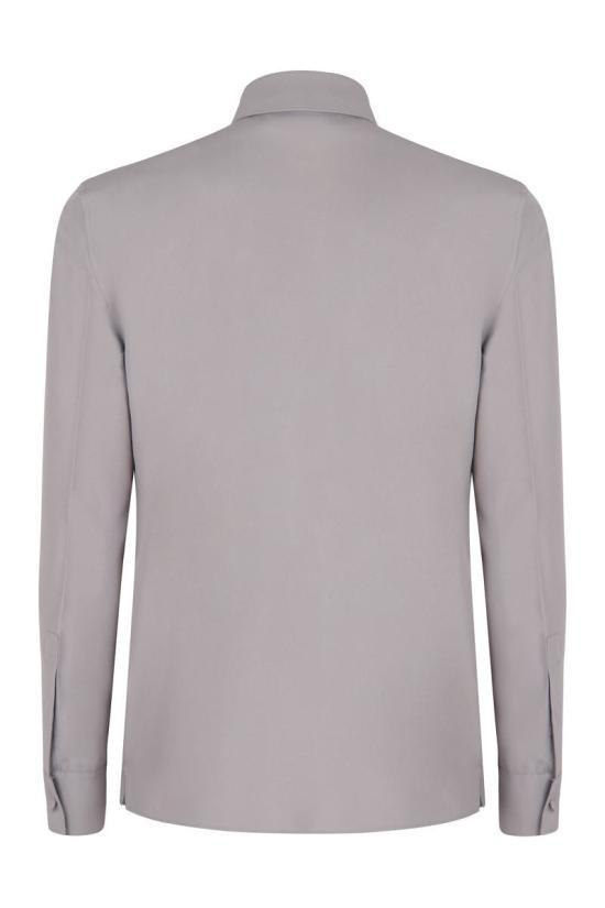 25FW 구찌 홀스빗 디테일 폴리에스터 트윌 셔츠 841624ZAFKB 1091 GREY - GUCCI