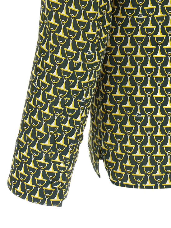 25FW 구찌 크레이프 드 씬 실크 셔츠 847034ZAT4Z3061 GREEN - GUCCI