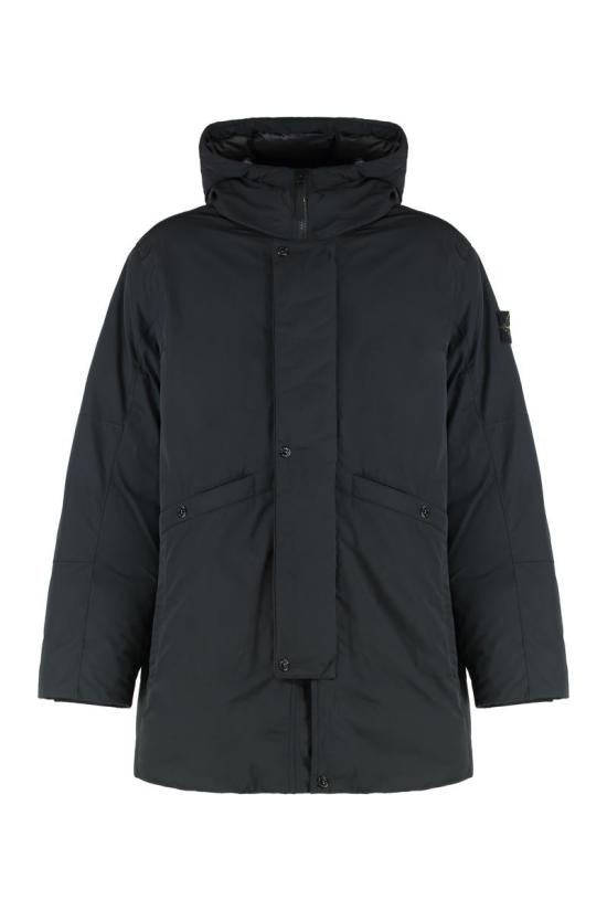 25FW 스톤 아일랜드 마이크로 트윌 후디드 다운 파카 7100008S0026 V0029 Black