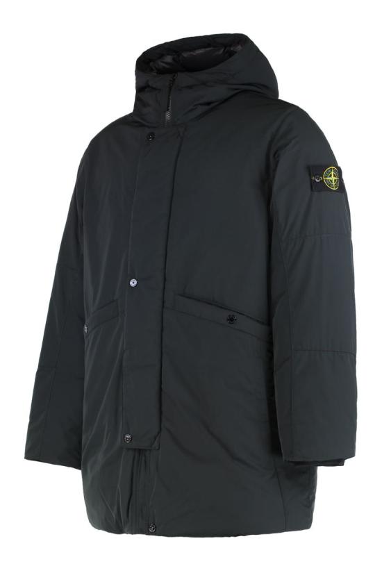 25FW 스톤 아일랜드 마이크로 트윌 후디드 다운 파카 7100008S0026 V0029 Black - STONE ISLAND