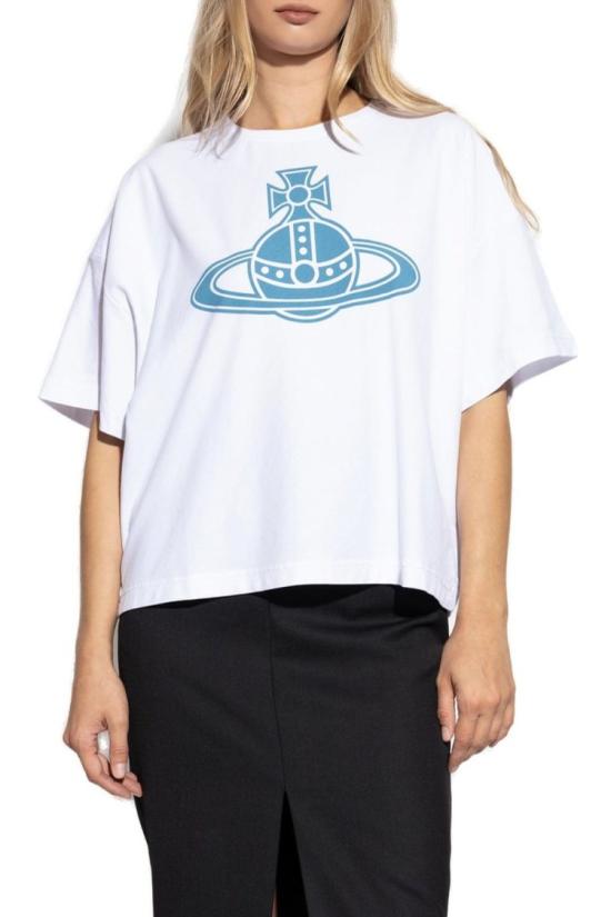 25FW 비비안웨스트우드 반팔 티셔츠 3G01004E J001MA401 White - VIVIENNE WESTWOOD