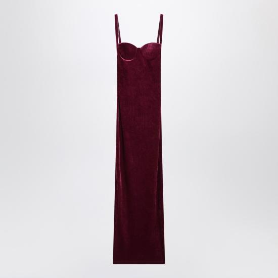 25FW 발렌시아가 롱 원피스 794452TKQ22 Burgundy
