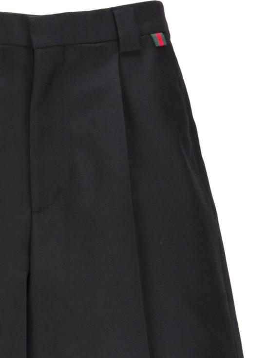  구찌 웹 울 블렌드 트윌 쇼츠 787249 ZAMII1043 Black - GUCCI