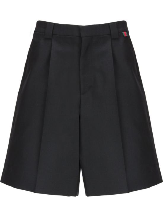  구찌 웹 울 블렌드 트윌 쇼츠 787249 ZAMII1043 Black