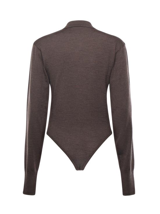 25FW 자크뮈스 바디수트 티셔츠 25HBSW00598AK00145 880 DARK BROWN - JACQUEMUS