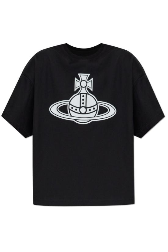 25FW 비비안웨스트우드 반팔 티셔츠 3G01004E J001MN401 Black