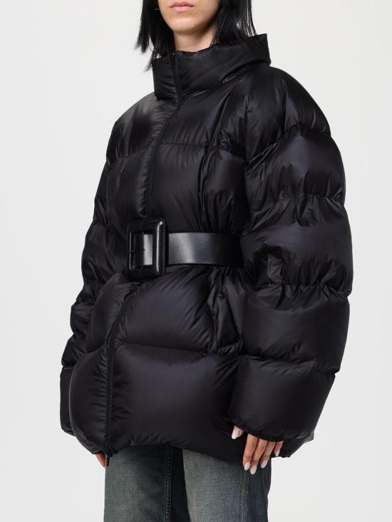 25FW 발렌시아가 아워글래스 쇼트 푸퍼 850864TTO41 1000 Black - BALENCIAGA