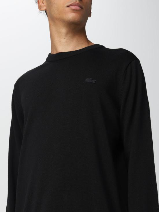 25FW 라코스테 메리노울 크루넥 스웨터 AH1969 031 Black - LACOSTE