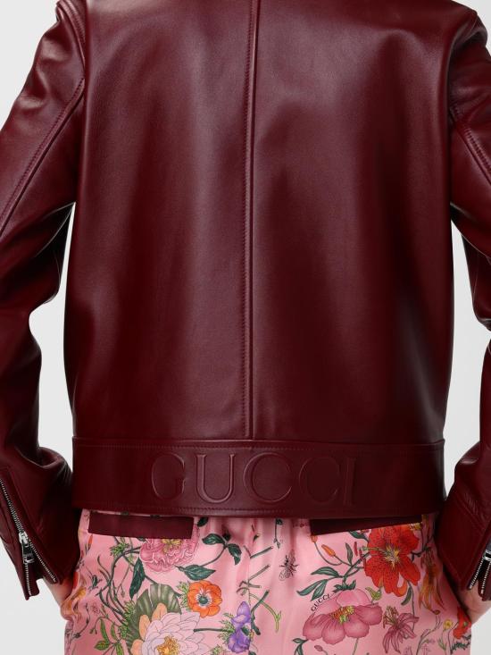 25FW 구찌 레더 바이커 자켓 819314XN336 6207 Red - GUCCI