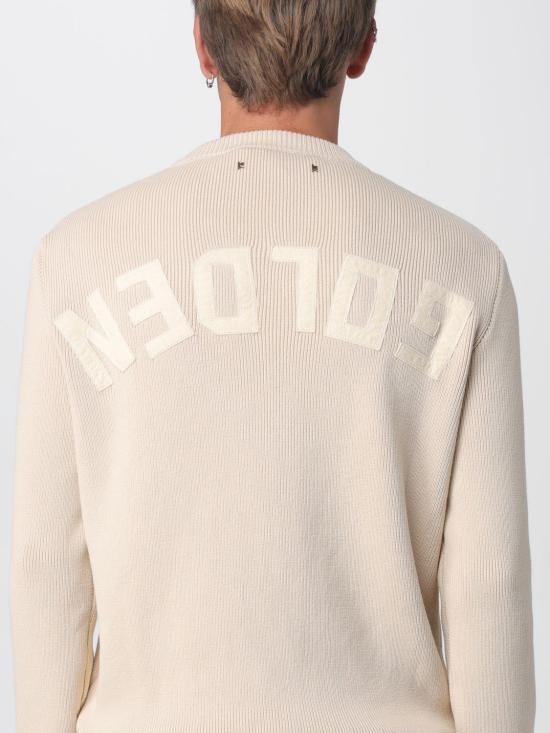 25FW 골든구스 Golden 레터링 밀리터리 크루넥 스웨터 GMP00841P00197255550 Beige - GOLDEN GOOSE