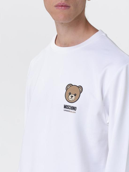 25FW 모스키노 긴팔 티셔츠 17034413 0001 White - MOSCHINO