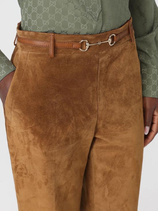 25FW 구찌 홀스빗 트라우저 815074XNA6B 2234 Brown - GUCCI