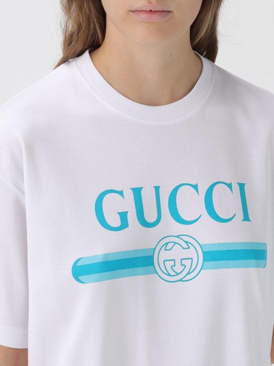 25FW 구찌 프린티드 소프트 코튼 저지 반팔 티셔츠 837959XJHGY 9081 White - GUCCI