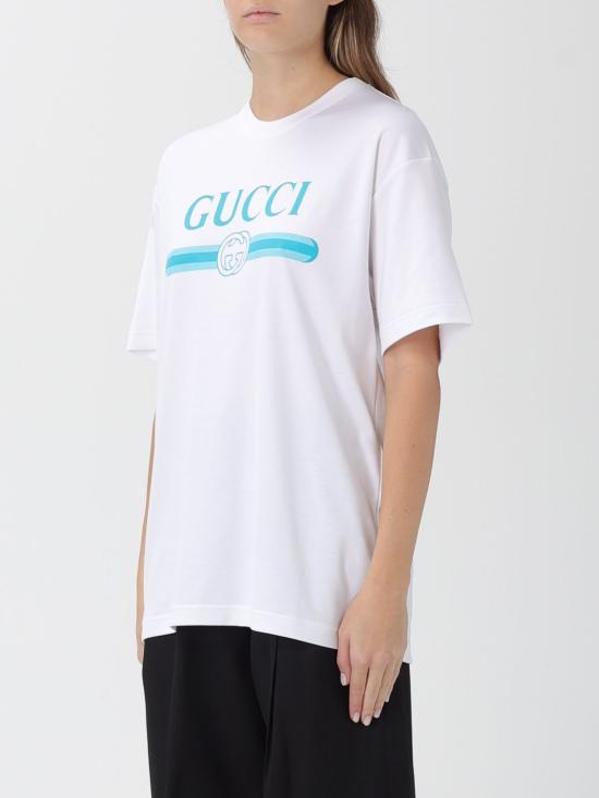 25FW 구찌 프린티드 소프트 코튼 저지 반팔 티셔츠 837959XJHGY 9081 White - GUCCI