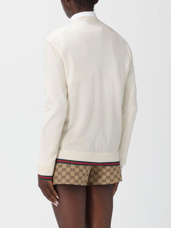 25FW 구찌 엑스트라 파인 캐시미어 실크 가디건 818588XKENL 9066 White - GUCCI