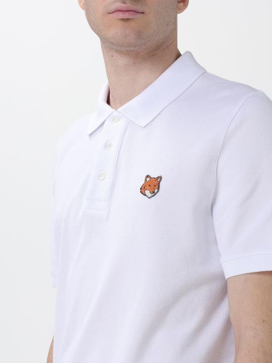 26SS 메종키츠네 폭스 헤드 레귤러 폴로 티셔츠 PM00209KP0002 P100 White - MAISON KITSUNE