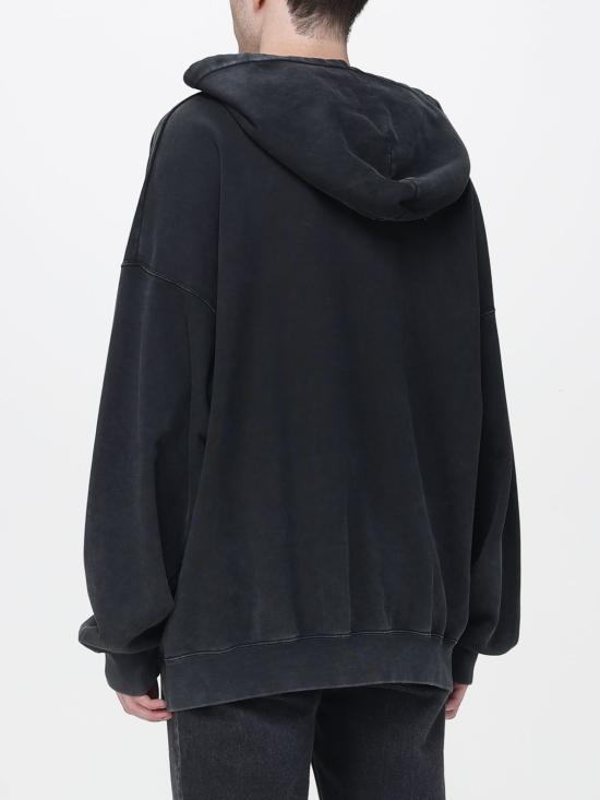 25FW 구찌 더블 코튼 저지 스웨트셔츠 795470XJHD3 1000 Black - GUCCI