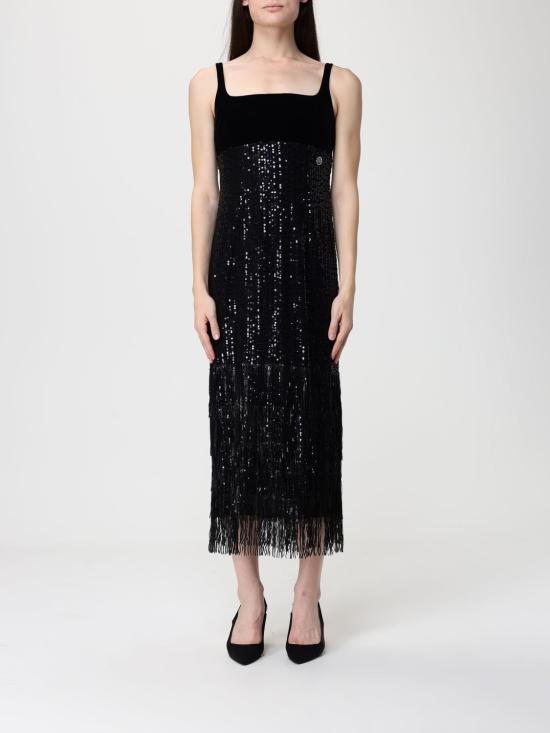 25FW 칼라거펠트 롱 원피스 A4W13043 999 Black