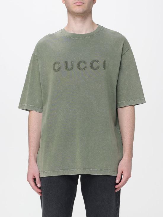 25FW 구찌 코튼 저지 티셔츠 798115XJHDF 3266 Military