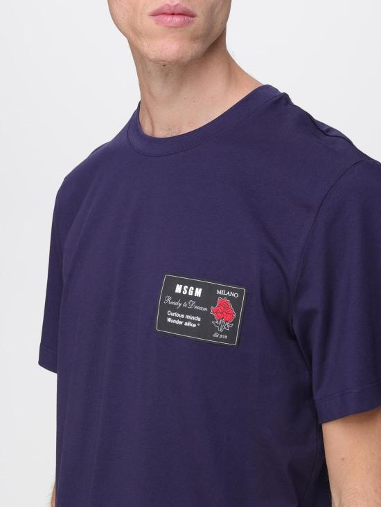 25FW 엠에스지엠 반팔 티셔츠 2000MM118257798 87 Blue - MSGM