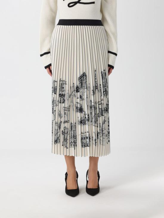 25FW 칼라거펠트 롱 스커트 A4W12024 461 White