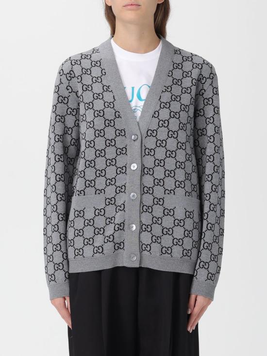 25FW 구찌 리버서블 GG 울 자카드 가디건 798157XKEJP 1045 Grey