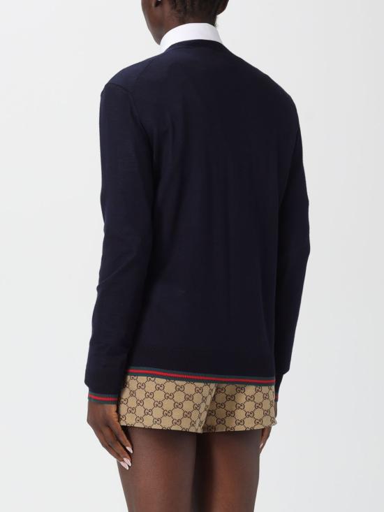 25FW 구찌 엑스트라 파인 캐시미어 실크 가디건 818588XKENL 4027 Blue - GUCCI