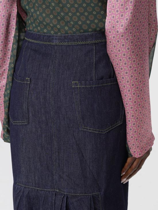 25FW 드리스 반 노튼 미디 스커트 0108622381 507 Indigo - DRIES VAN NOTEN