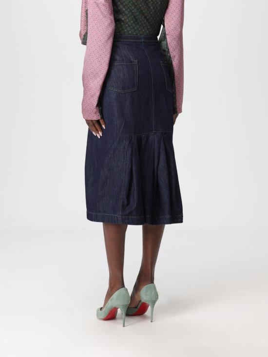 25FW 드리스 반 노튼 미디 스커트 0108622381 507 Indigo - DRIES VAN NOTEN