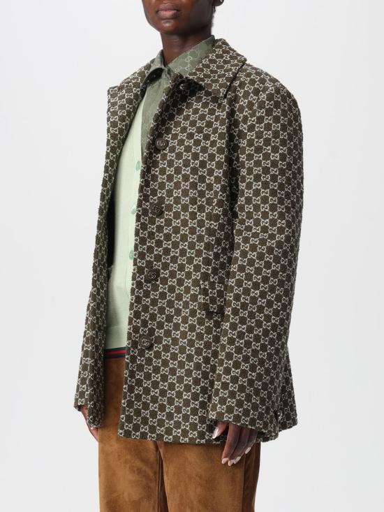 25FW 구찌 코튼 부클레 자켓 835539ZASUE 3027 Green - GUCCI